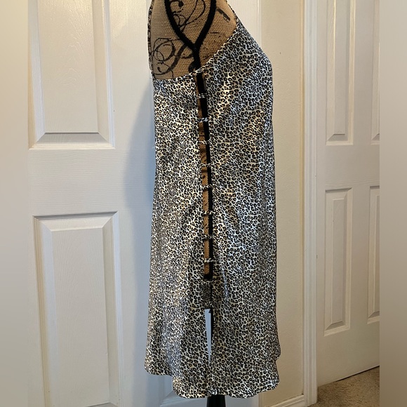 Vintage 90’s Inner Most leopard animal print satin side openings slip nightie M - Picture 9 of 14